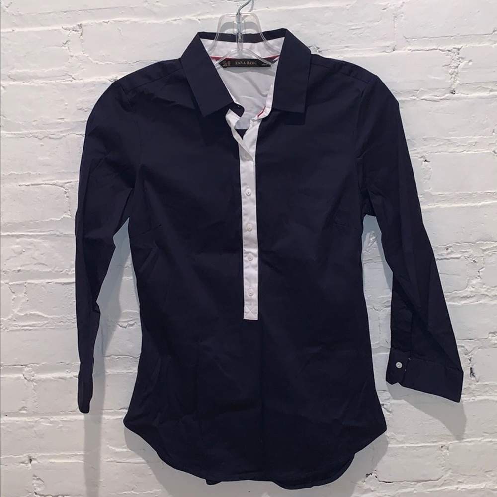 Zara Basic 3/4 Button Up Blouse. Never worn!
